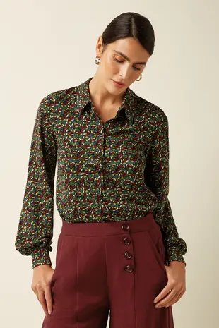 King Louie King Louie - maisie blouse mirth jersey - rhubarb red King Louie King Louie - maisie blouse mirth jersey - rhubarb red