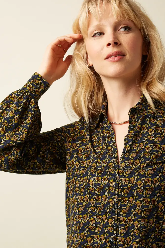 King Louie King Louie - maisie blouse mirth jersey - rhodonite blue