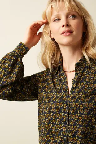 King Louie King Louie - maisie blouse mirth jersey - rhodonite blue