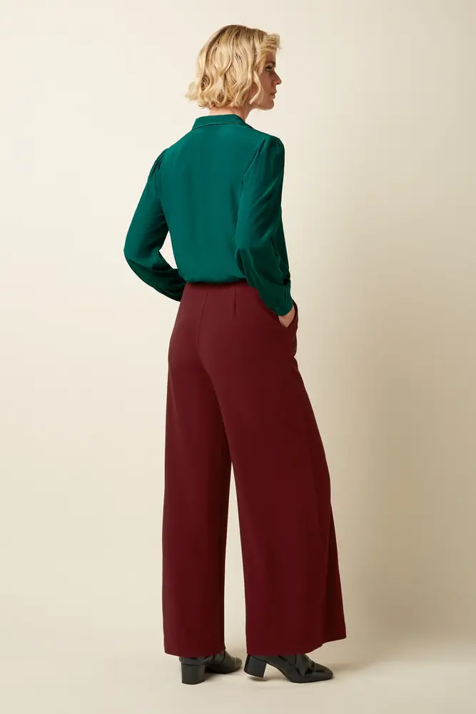 King Louie King Louie - peppa pants woven crepe - cabernet red King Louie King Louie - peppa pants woven crepe - cabernet red