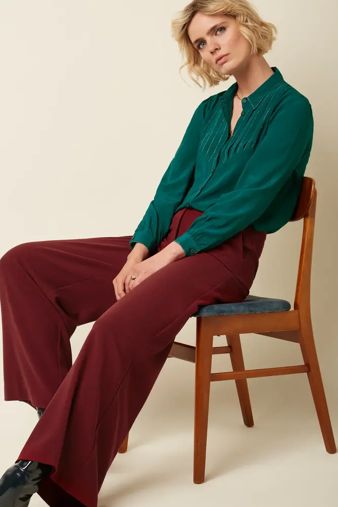 King Louie King Louie - peppa pants woven crepe - cabernet red King Louie King Louie - peppa pants woven crepe - cabernet red