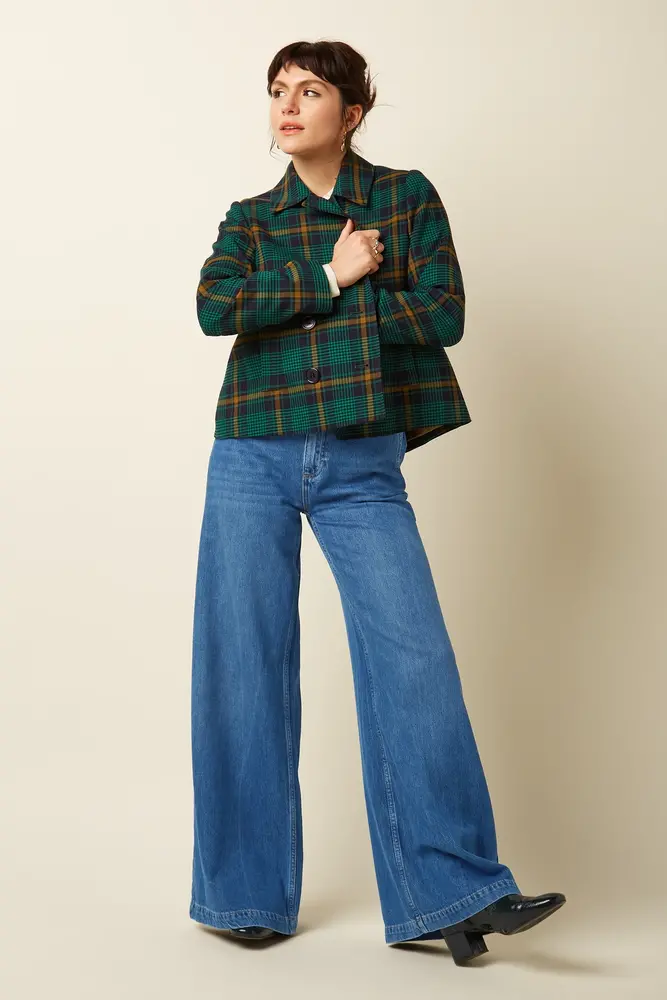 King Louie King Louie - pattie coat leeds check - evening blue King Louie King Louie - pattie coat leeds check - evening blue