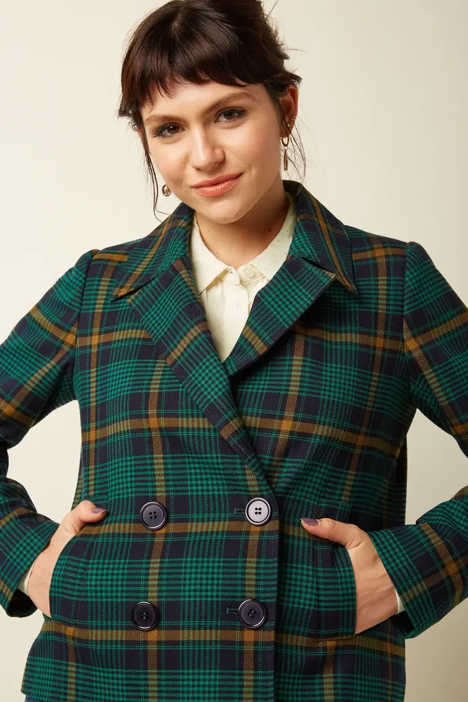 King Louie King Louie - pattie coat leeds check - evening blue King Louie King Louie - pattie coat leeds check - evening blue