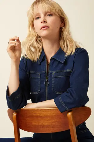 King Louie King Louie - zip jumpsuit onyx denim - deep blue