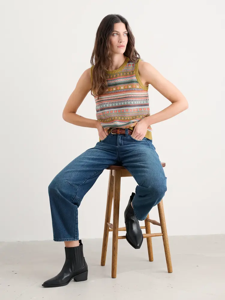 Seasalt Seasalt - cove cottage vest - carved relief pear multi Seasalt Seasalt - cove cottage vest - carved relief pear multi