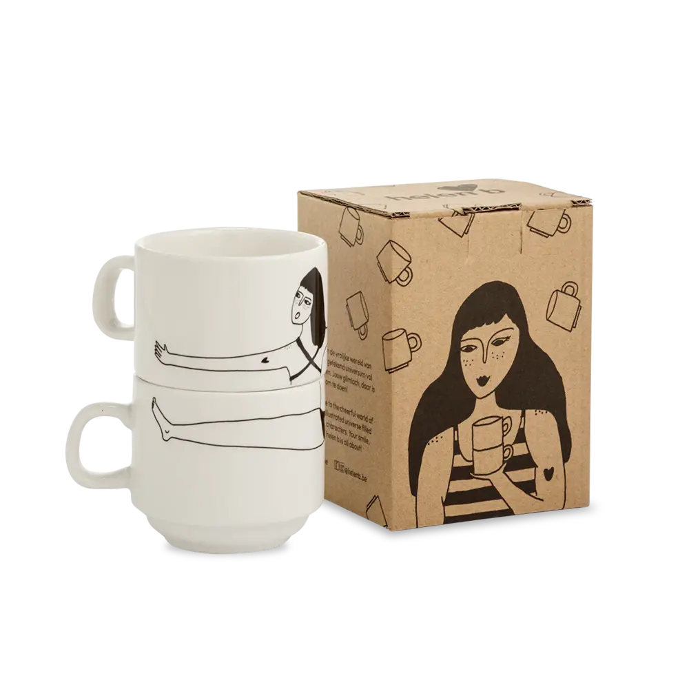 Helen b Helen b - stapelbare mokken (set van 2) - my favorite underwear Helen b Helen b - stapelbare mokken (set van 2) - my favorite underwear