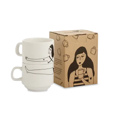 Helen b Helen b - stapelbare mokken (set van 2) - my favorite underwear Helen b Helen b - stapelbare mokken (set van 2) - my favorite underwear