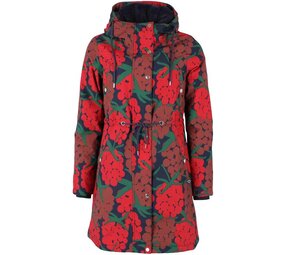 Danefae Danefae - danenora aop winter parka - dk red maxiberry Danefae Danefae - danenora aop winter parka - dk red maxiberry