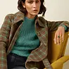 King Louie King Louie - arabella coat coppa check - bear brown King Louie King Louie - arabella coat coppa check - bear brown