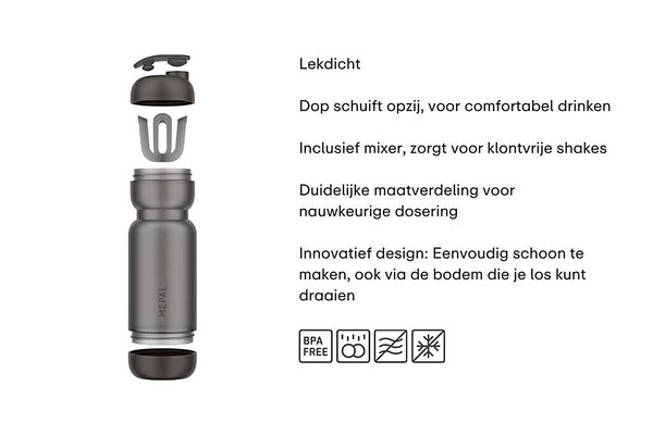 Mepal Mepal - shakebeker sport 800 ml - ceramic white Mepal Mepal - shakebeker sport 800 ml - ceramic white