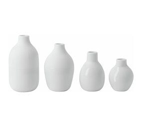 Räder Rader - mini fles vaasjes - wit (set van 4) Räder Rader - mini fles vaasjes - wit (set van 4)