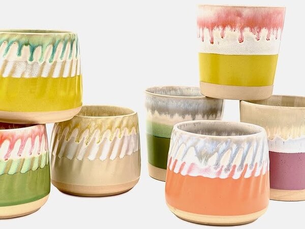 Wax design Wax design - pot boho (10 cm) - geel Wax design Wax design - pot boho (10 cm) - geel