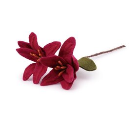 Sjaal met verhaal Sjaal met verhaal - bloem lelie - burgundy