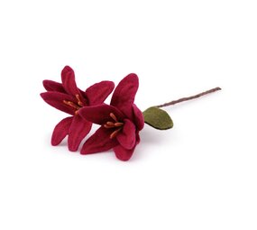 Sjaal met verhaal Sjaal met verhaal - bloem lelie - burgundy