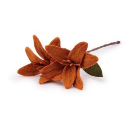 Sjaal met verhaal Sjaal met verhaal - bloem lelie - cognac