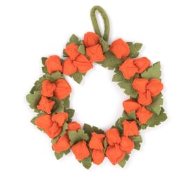 Sjaal met verhaal Sjaal met verhaal - krans - physalis lampion