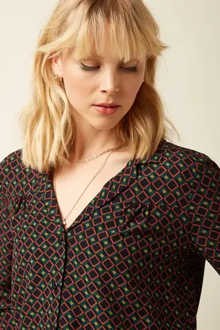 King Louie King Louie - tex blouse jazzy - black King Louie King Louie - tex blouse jazzy - black