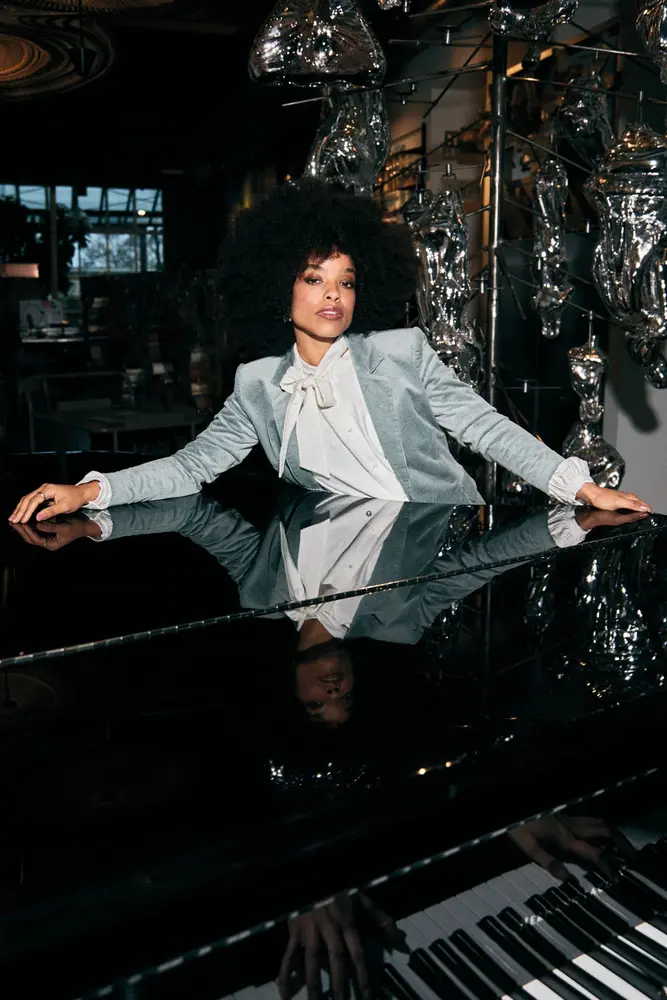 Zilch Zilch - sara short blazer rib - sage Zilch Zilch - sara short blazer rib - sage