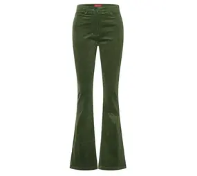 Zilch Zilch - dora flared leg pants rib - dark green Zilch Zilch - dora flared leg pants rib - dark green