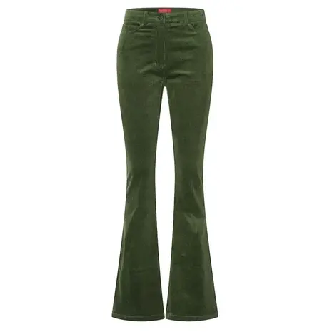 Zilch Zilch - dora flared leg pants rib - dark green Zilch Zilch - dora flared leg pants rib - dark green