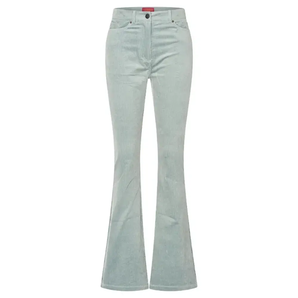 Zilch Zilch - dora flared leg pants rib - sage Zilch Zilch - dora flared leg pants rib - sage