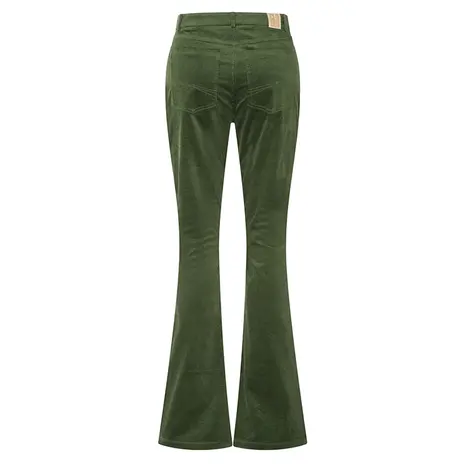 Zilch Zilch - dora flared leg pants rib - dark green Zilch Zilch - dora flared leg pants rib - dark green