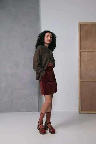 Zilch Zilch - rib skirt - mahogany Zilch Zilch - rib skirt - mahogany
