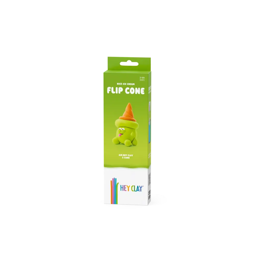 Hey Clay Hey Clay - boetseerklei - flip cone (3 potjes) Hey Clay Hey Clay - boetseerklei - flip cone (3 potjes)