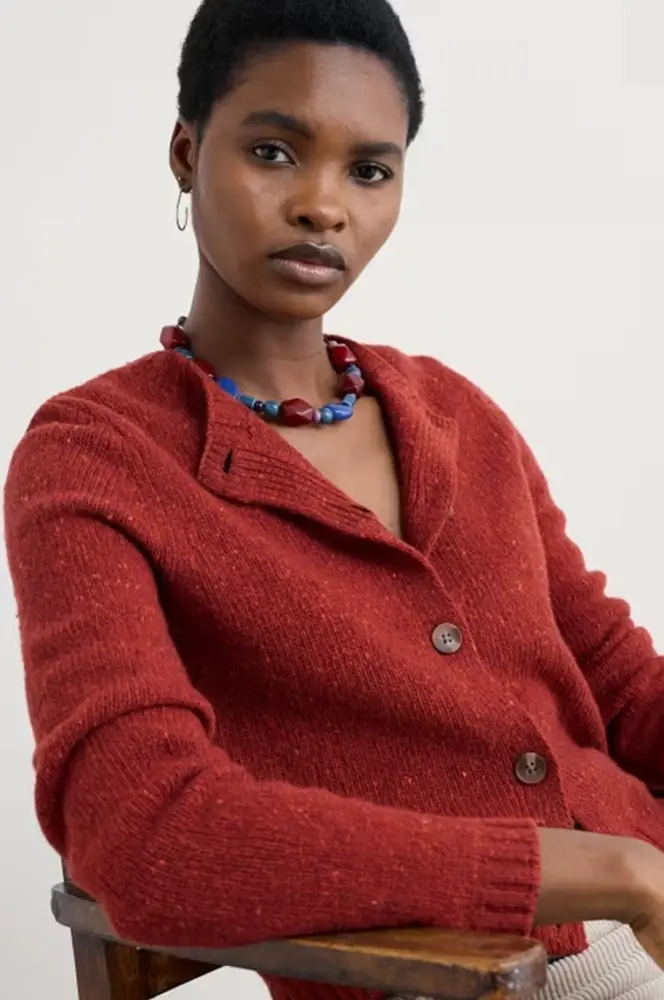 Seasalt Seasalt - dawson pick cardigan merino - red sail Seasalt Seasalt - dawson pick cardigan merino - red sail