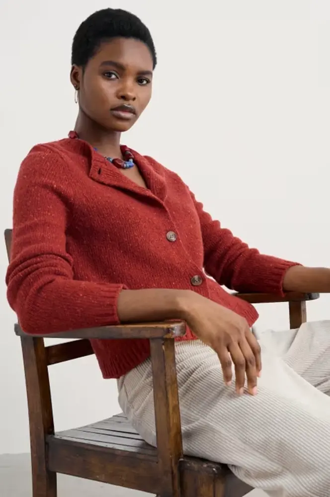 Seasalt Seasalt - dawson pick cardigan merino - red sail Seasalt Seasalt - dawson pick cardigan merino - red sail