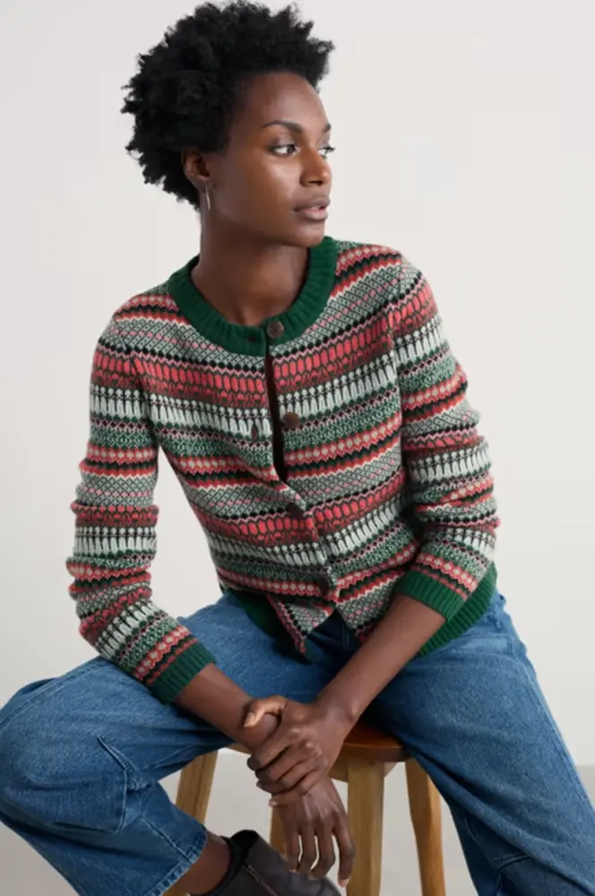 Seasalt Seasalt - percella cove cardigan - weaving needle dark forage mix Seasalt Seasalt - percella cove cardigan - weaving needle dark forage mix