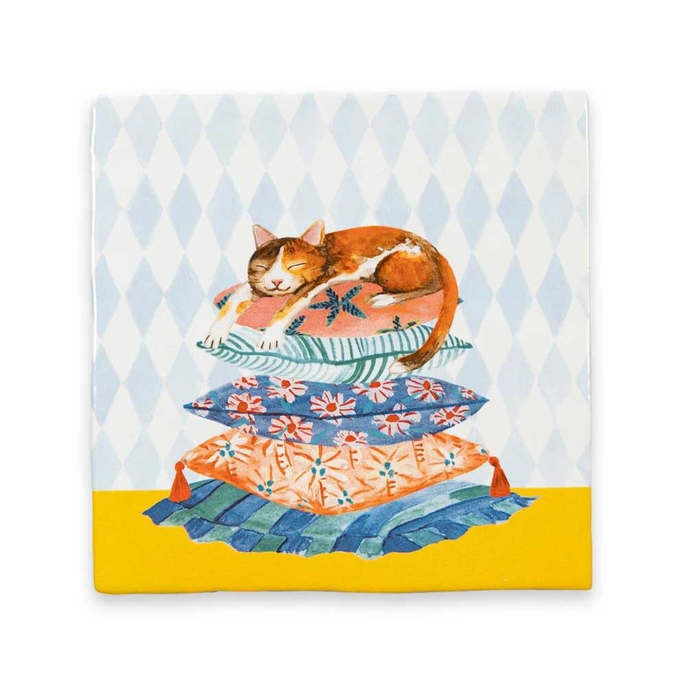 Storytiles Storytiles - tegel small - sleepy cat (10x10 cm) Storytiles Storytiles - tegel small - sleepy cat (10x10 cm)