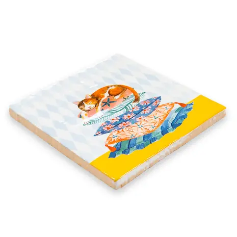 Storytiles Storytiles - tegel small - sleepy cat (10x10 cm) Storytiles Storytiles - tegel small - sleepy cat (10x10 cm)