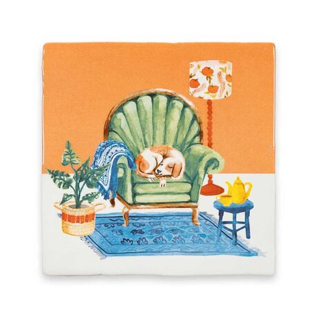 Storytiles Storytiles - tegel small - beware of the dog (10x10 cm) Storytiles Storytiles - tegel small - beware of the dog (10x10 cm)