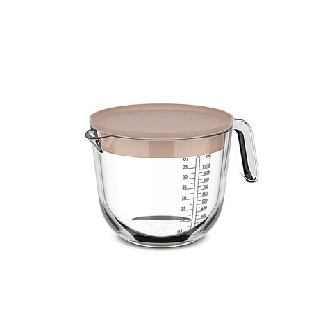 Mepal Mepal - chef it maatbeker glas met deksel 1000 ml - chalk Mepal Mepal - chef it maatbeker glas met deksel 1000 ml - chalk