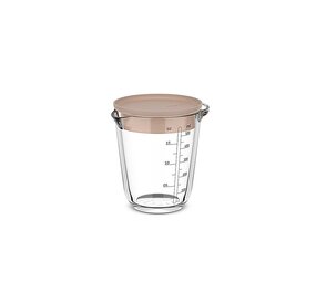 Mepal Mepal - chef it maatbeker glas met deksel 500 ml - chalk Mepal Mepal - chef it maatbeker glas met deksel 500 ml - chalk