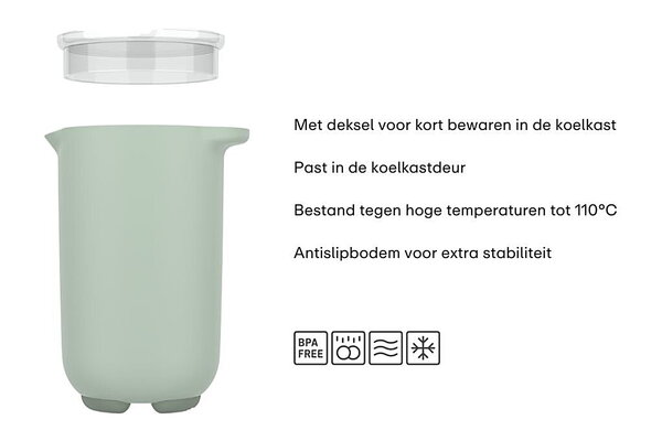 Mepal Mepal - chef it mixbeker met deksel 1000 ml - chalk