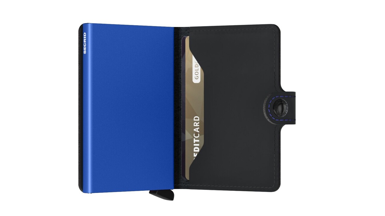 Secrid Secrid - miniwallet matte - black & blue Secrid Secrid - miniwallet matte - black & blue