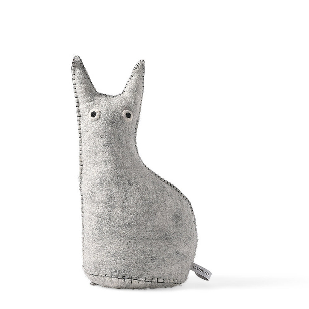 Aveva Design Aveva design - deurstop/boekensteun - the curious cat raw grey Aveva Design Aveva design - deurstop/boekensteun - the curious cat raw grey