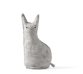Aveva Design Aveva design - deurstop/boekensteun - the curious cat raw grey Aveva Design Aveva design - deurstop/boekensteun - the curious cat raw grey