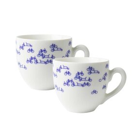 Heinen Delfts Blauw Heinen delfts blauw - koffiekopjes (set van 2) - de blauwe fiets Heinen Delfts Blauw Heinen delfts blauw - koffiekopjes (set van 2) - de blauwe fiets