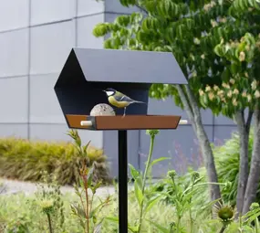 Heeej! Heeej! - vogelhuis op paal - open diamond dark grey/brown