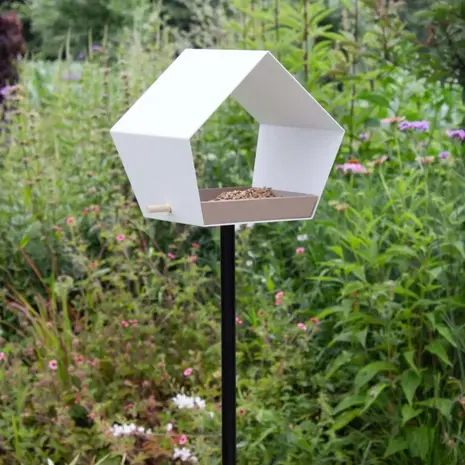 Heeej! Heeej! - vogelhuis op paal - big diamond white/sand Heeej! Heeej! - vogelhuis op paal - big diamond white/sand