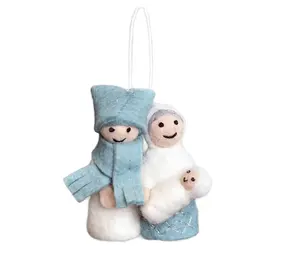 Sjaal met verhaal Sjaal met verhaal - hanger - jozef & maria ijsblauw