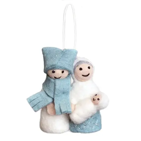 Sjaal met verhaal Sjaal met verhaal - hanger - jozef & maria ijsblauw