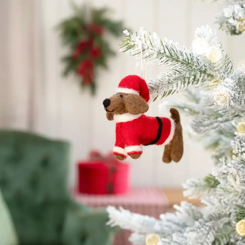 Sjaal met verhaal Sjaal met verhaal - hanger - teckel kerstman