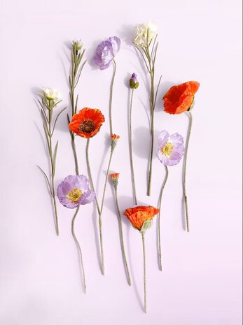 Muurbloempjes Muurbloempjes - zijden bloemen (10 stuks) - matisse