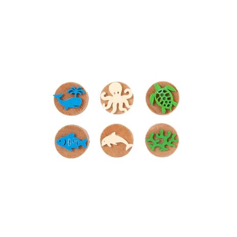 ChildGen Childgen - wooden stamps - sea creatures ChildGen Childgen - wooden stamps - sea creatures