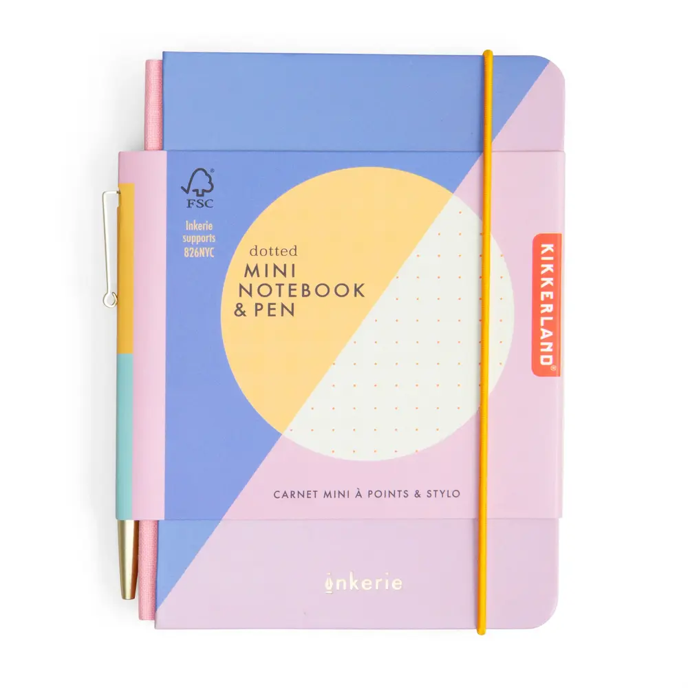 Kikkerland Kikkerland - inkerie - notebook dotted (A6) met pen Kikkerland Kikkerland - inkerie - notebook dotted (A6) met pen