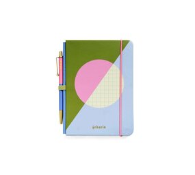 Kikkerland Kikkerland - inkerie - notebook geruit (A6) met pen Kikkerland Kikkerland - inkerie - notebook geruit (A6) met pen